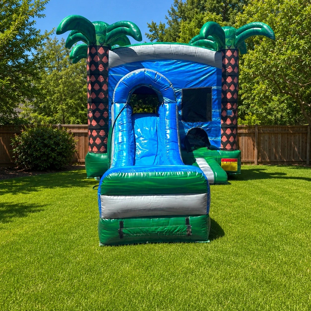 4-in-1 Aqua Palms Bounce House with Water Slide Combo (Wet/Dry)