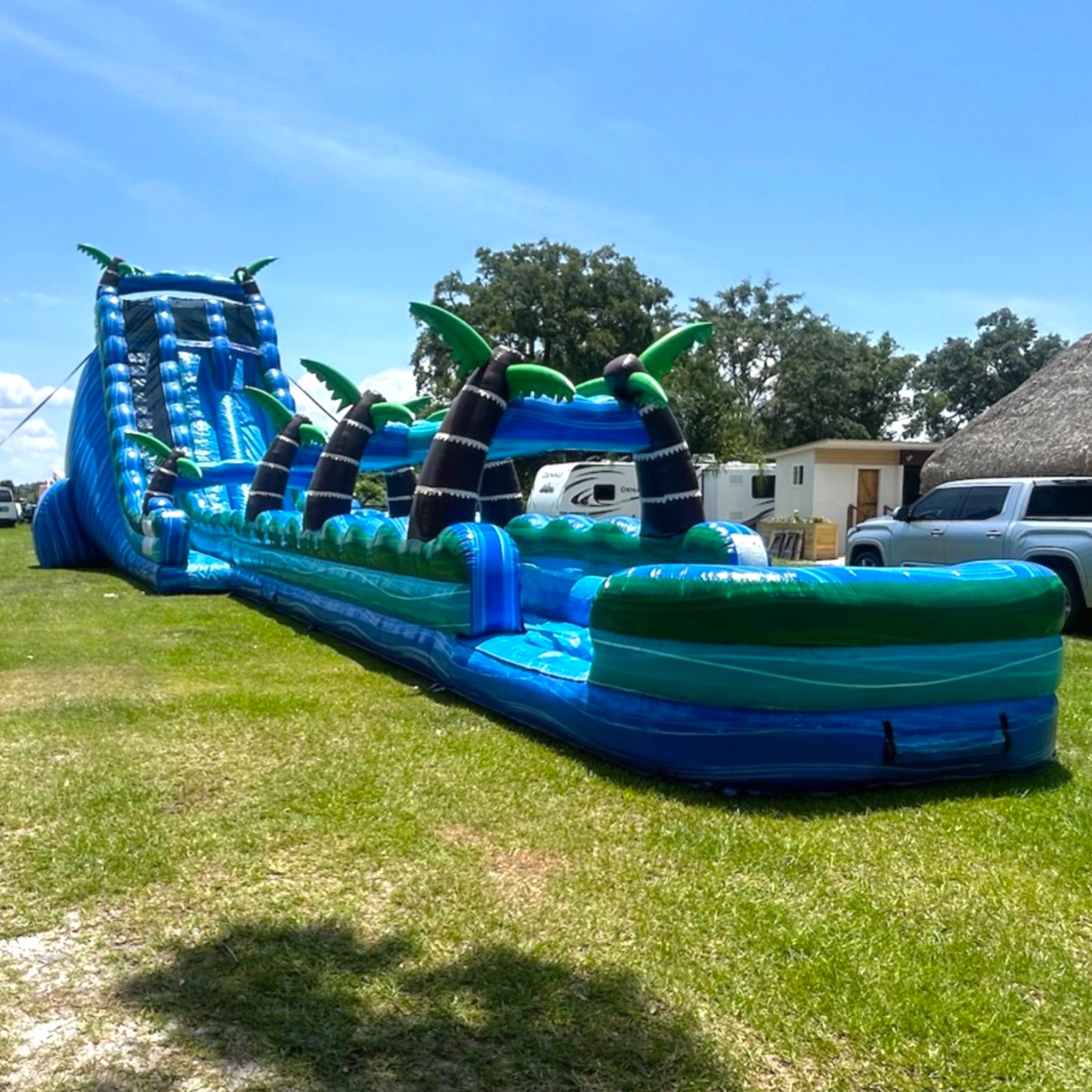 27' Insane Hurricane Dual Lane Water Slide with Slip N Slide