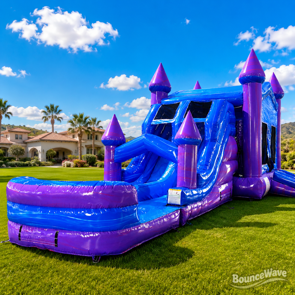 7-in-1 Mystic Castle Bounce House with Dual Slides Combo (Wet/Dry)