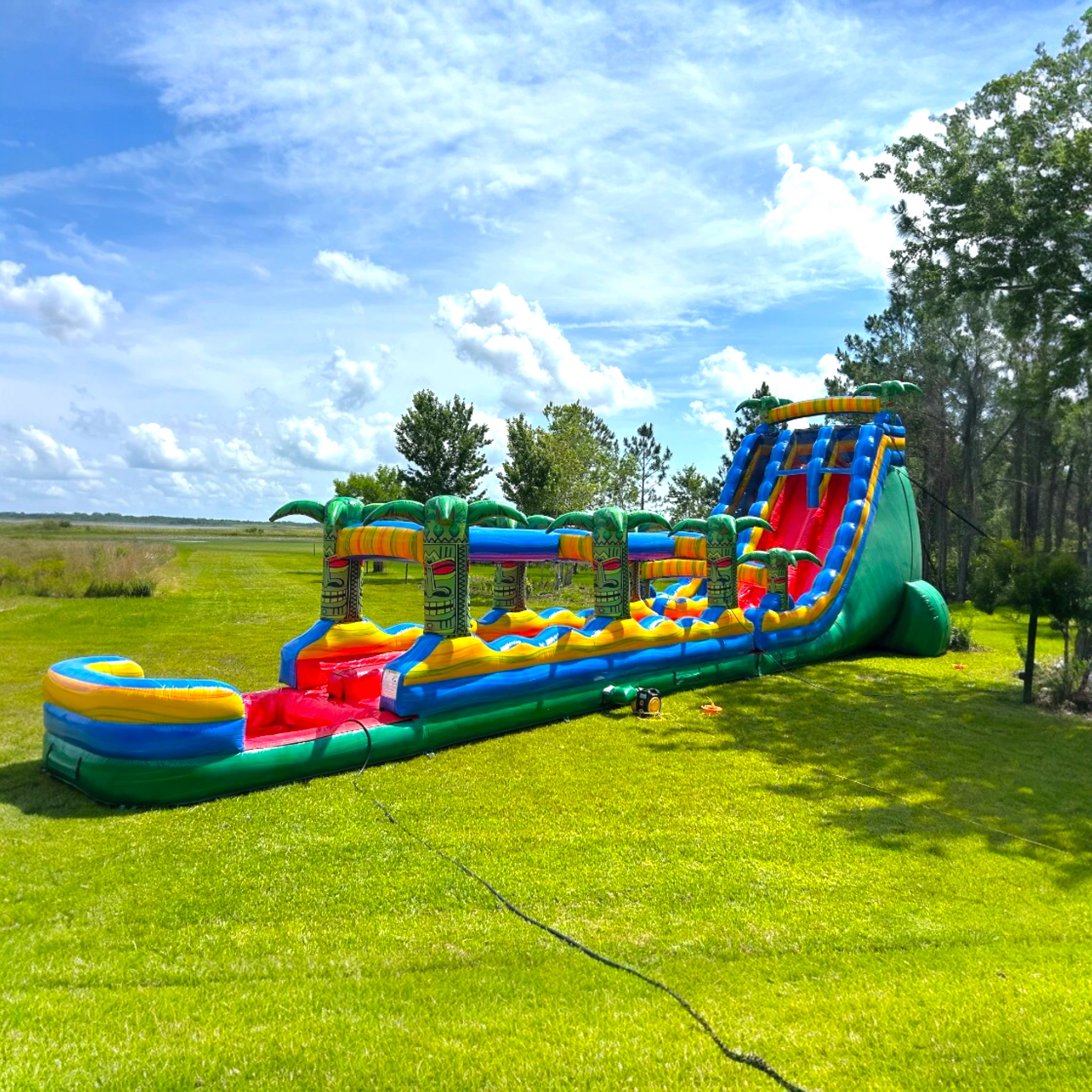 25' Reggae Rush Dual Lane Water Slide with Slip N Slide