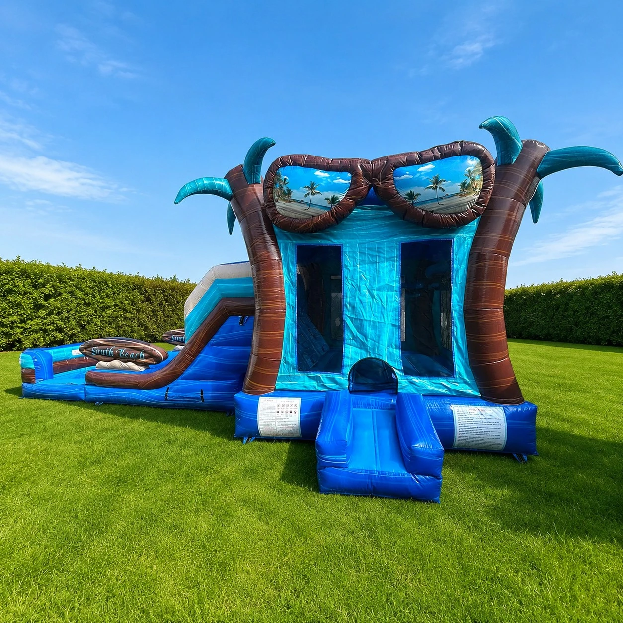 South Beach 7-in-1 Bounce House with Double Slide Combo (Wet/Dry)